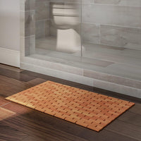 Bamboo Bath Mat with Roll Up Lattice Design for Bathtub view 6