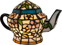 Teapot Lamp-Tiffany Style Stained Glass Table or Desk Light view 1