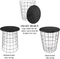 Round End Tables - Nesting Tables Set of 2, Black view 4