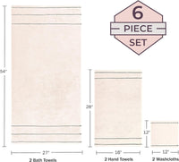 Bathroom Towels Set, Bathroom Accessories, White, Set of 6 view 27