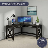 Computer Desk for Home Office, Dark Gray view 2