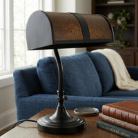 Mission-Style Bankers Desk Lamp, Black, 10" x 9" x 14" view 6