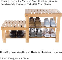 2-Tier Bamboo Shoe Rack/Bench view 15
