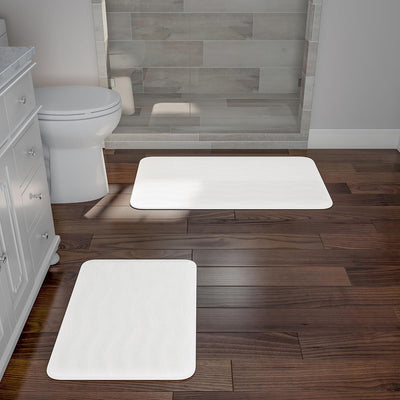 2-Piece Memory Foam Bath Mat Set- Off-White