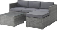 Patio Furniture Set - 3-Piece Rattan Outdoor Sectional, Onesize view 1