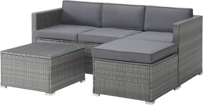 Patio Furniture Set - 3-Piece Rattan Outdoor Sectional, Onesize