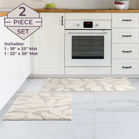 Bathroom Rug Set, Sage Green, 2-Piece-Set, 35"x22"/25"x18" view 16