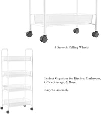 4-Tiered Narrow Rolling Storage Shelves view 5
