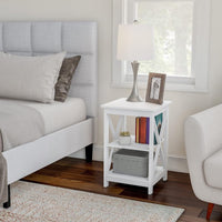 Wooden End Table, White view 3