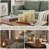 Remote Control LED Candles, Off-White, Set of 3, 6"/5"/4" view 5