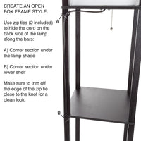 Floor Lamp - Etagere Style Standing Light with 3, 10.25"x10.25x62.75" view 6