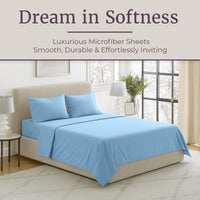 3-Piece Brushed Microfiber Twin Sheet Set, Purple view 28