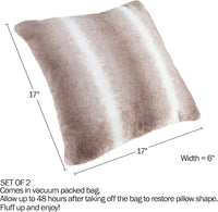 2-Pack Decorative Pillows, 17", Gray, Polyester view 2