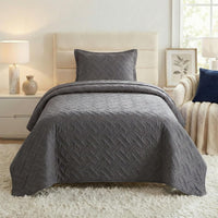 2-Piece Twin Quilt Set, Black. view 7