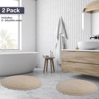 Bathroom Rugs - 2-Piece Woven 1560GSM Cotton Bath Mat Set view 14