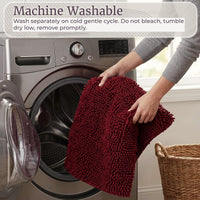 2 Piece Bathroom Rug Set, Burgundy view 5