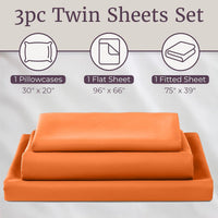 3-Piece Brushed Microfiber Twin Sheet Set, Purple view 32