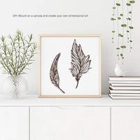 Wall Decor-Set of Two Metal Feather Hanging Wall Art Laser Cut view 2