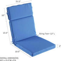 High-Back Chair Cushions, Blue view 2