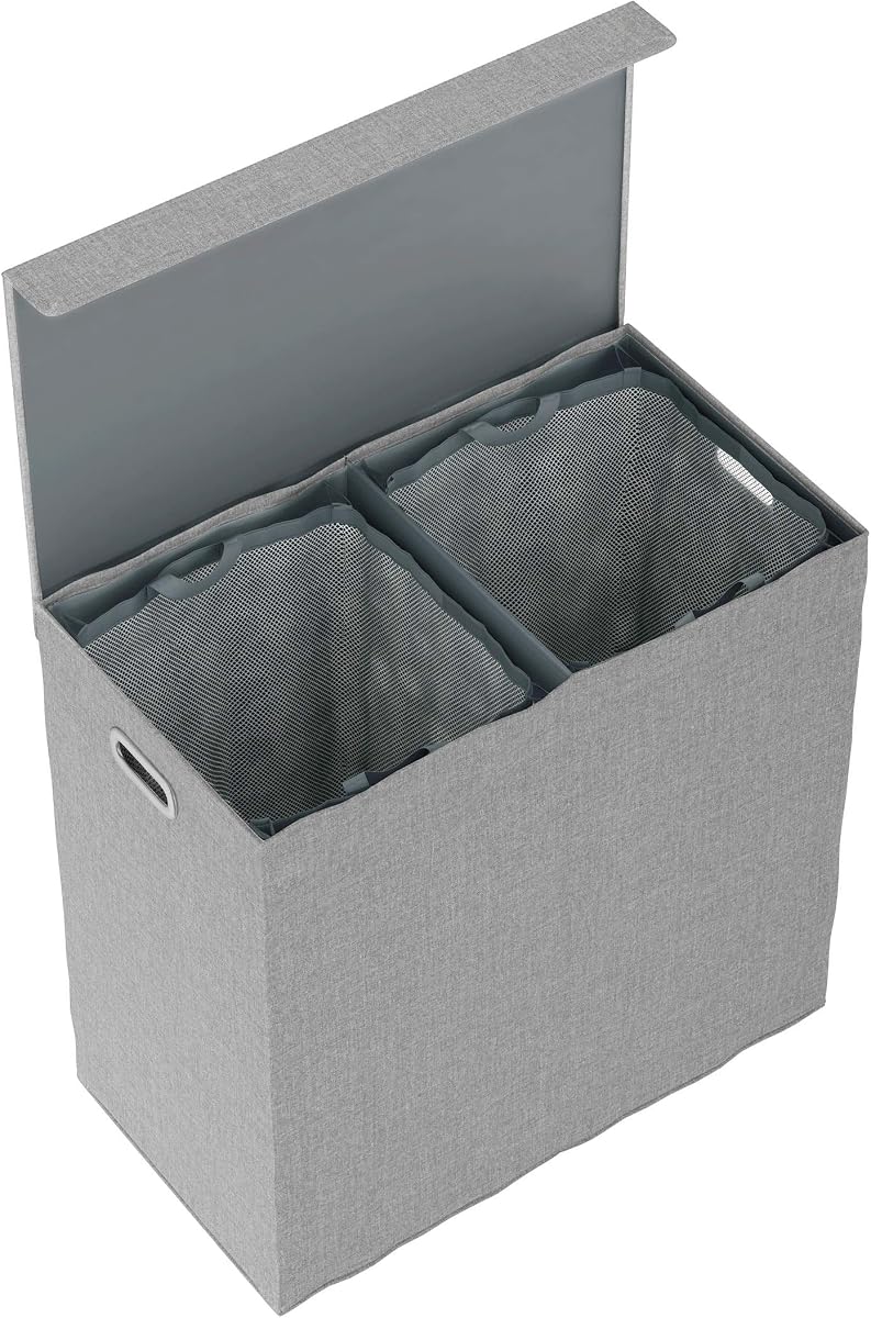 Double Laundry Basket with Lid &mdash; Lavish Home