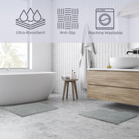 Bathroom Rugs - 2-Piece 2500GSM Cotton Bath Mat Set view 19