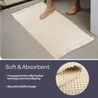 Bathroom Rugs - 2-Piece Waffle Bath Mat Set for Boho Bathroom view 15
