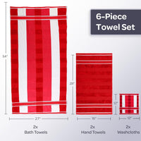 6 Piece Bathroom Towels Set, 6-Piece Towel Set view 6