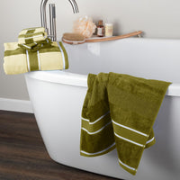 Bathroom Towels Set, Bathroom Accessories, Green, Set of 6 view 5