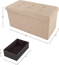 Folding Storage Ottoman - Tufted Footrest, Linen Chest view 20