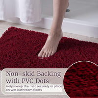 2 Piece Bathroom Rug Set, Burgundy view 4