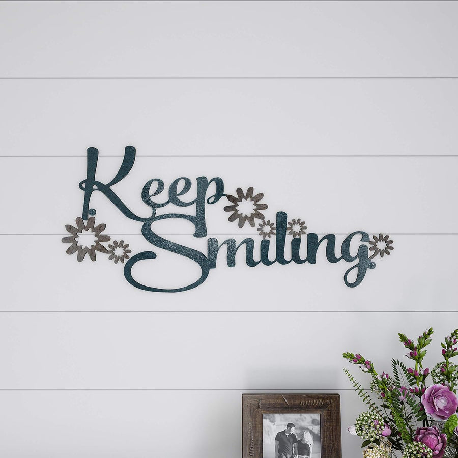 Metal Cutout - Keep Smiling Decorative Wall Sign &mdash; Lavish Home