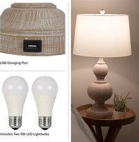 Set of 2 Table Lamps - Lamps with USB Charging Ports and LED view 2