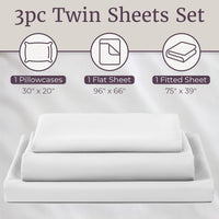 Brushed Microfiber Sheet Set, Twin, White view 3