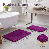 2 Piece Bathroom Rug Set, Purple view 2