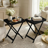End Folding Modern Minimalist Wooden Contemporary Side Table view 14