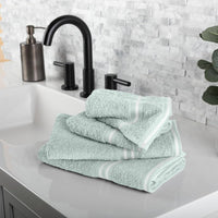 Rio 8 Piece 100% Cotton Towel Set - White & Silver view 38