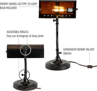 Bankers Lamp - Mission Style Amber Mica Shade Table or Desk view 3