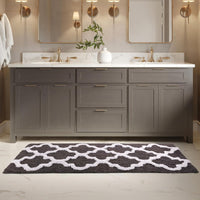 Bathroom Rug - 28x54.5in Long Non Slip Bath Mat with Trellis view 4