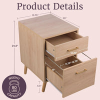2 Drawer File Cabinet, 15.75 x 20 x 24.5 inches view 6