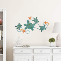 Sea Turtles Wall Art with Shells and Starfish view 3