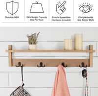 Coat Rack with Shelf and 4 Hooks view 10