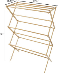 Bamboo Clothes Drying Rack, Folding Portable Clothesline view 4