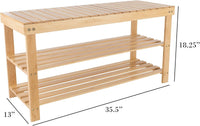 2-Tier Bamboo Shoe Rack/Bench view 2