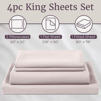 3-Piece Brushed Microfiber Twin Sheet Set, Purple view 65