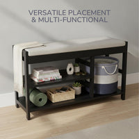 Shoe Bench - 3-Tier Wooden Shoe Rack for Entryway, Mudroom view 5