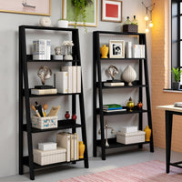 4-Tier Ladder Shelf - Set of 2 Modern Freestanding Bookcases view 4