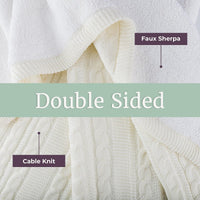 Cable Knit Throw Blanket for Couch, Sofa, or Bed view 4