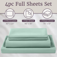 4 Piece Bed Linens-Fitted & Flat, 2 Pillowcases Full view 3