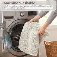 2 Piece Memory Foam Shag Bath Mat - White, 32"x21"x1.25" view 5