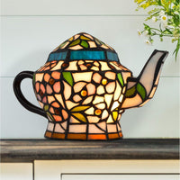 Teapot Lamp-Tiffany Style Stained Glass Table or Desk Light view 5